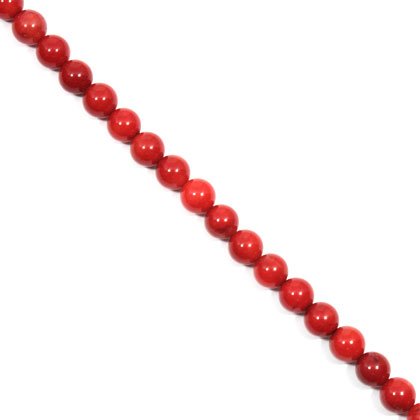 Red Bamboo Coral Crystal Beads - 9-10mm Round