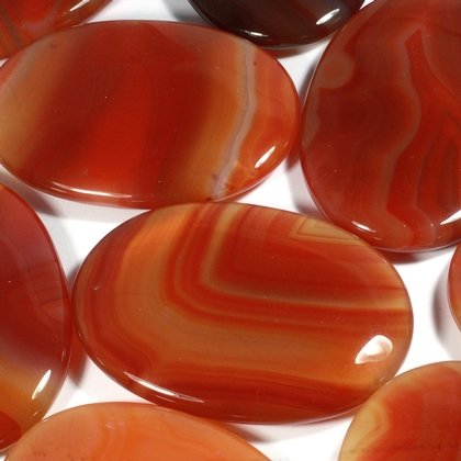 Red Banded Carnelian Palm Stone ~70x50mm