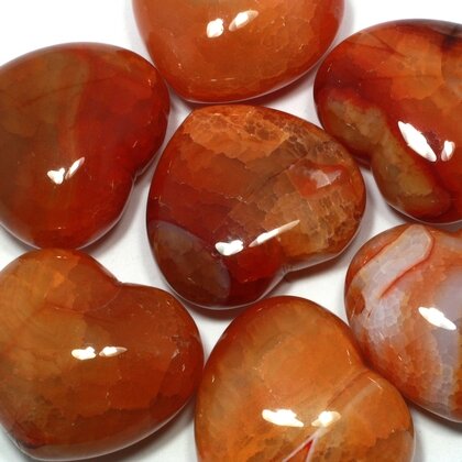 Red Fire Agate Crystal Heart ~45mm