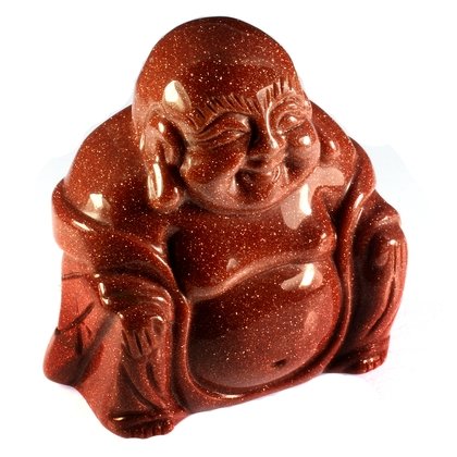 Red Goldstone Sitting Buddha Statue