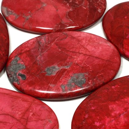 Red Howlite Palm Stone ~70x50mm