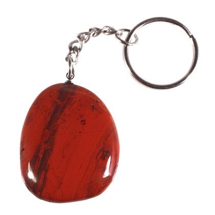 Red Jasper Disc Fob Keyring