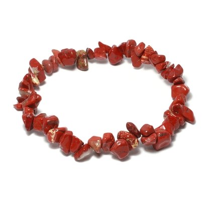 Red Jasper Gemstone Chip Bracelet