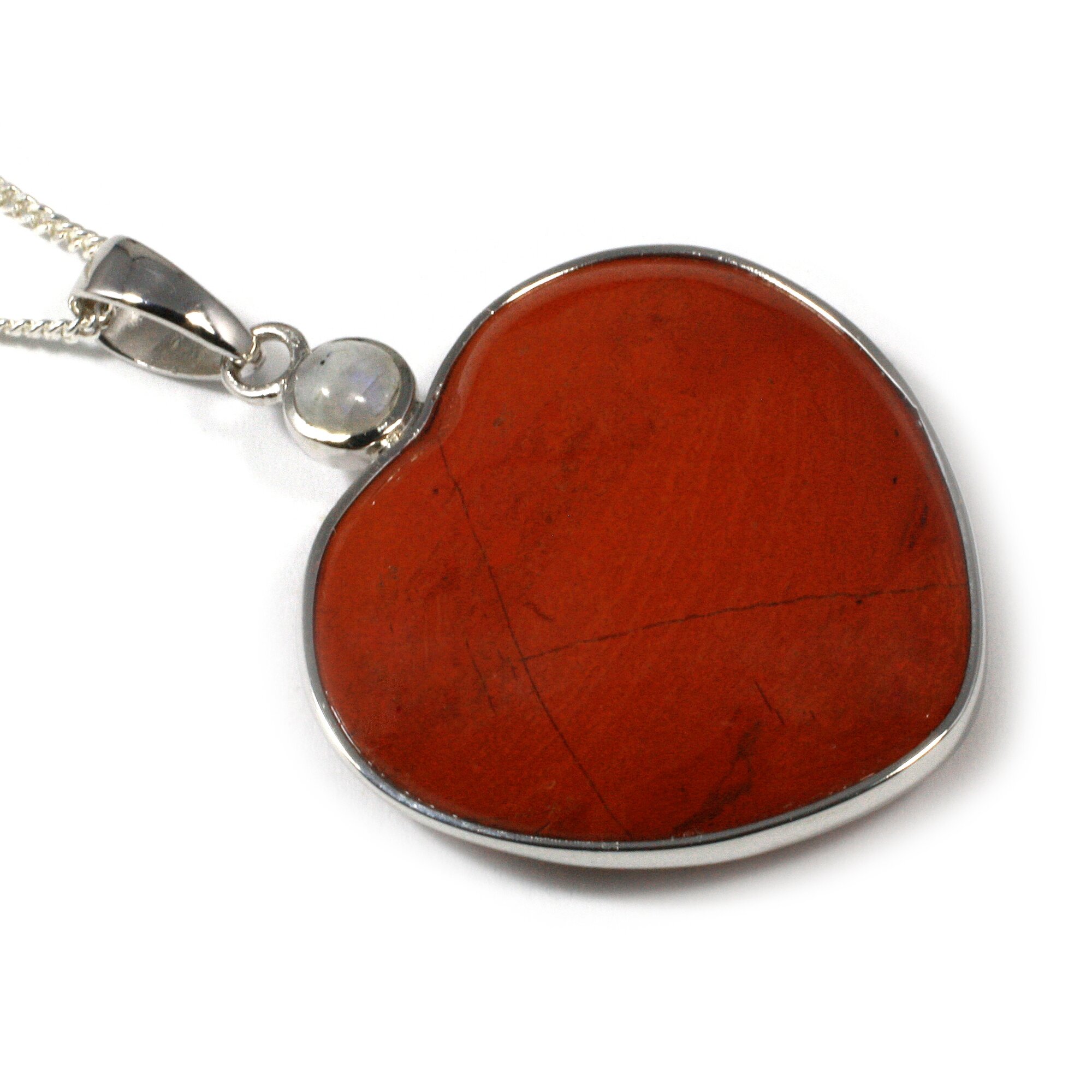 Red Jasper Two Stone Heart Pendant