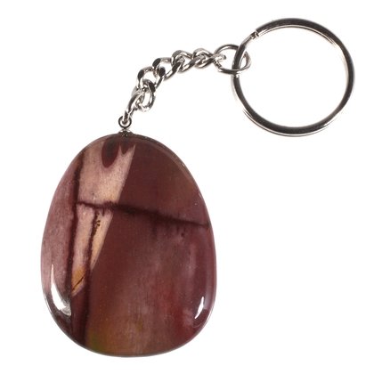 Red Mookaite Disc Fob Keyring