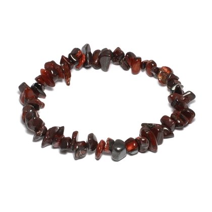 Red Tiger Eye Gemstone Chip Bracelet