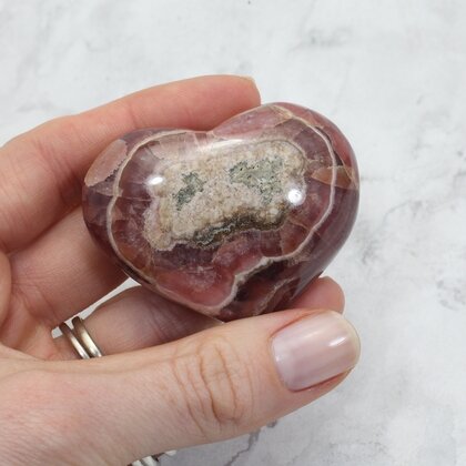 Rhodochrosite Crystal Heart ~43mm