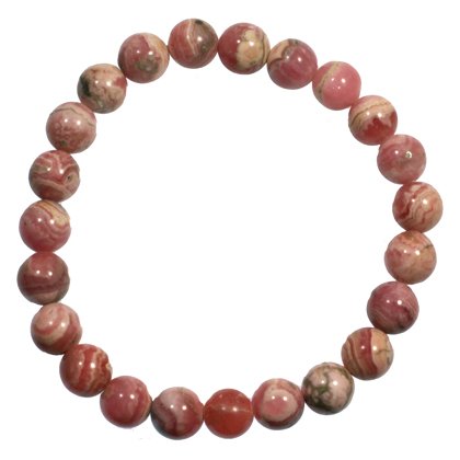 Rhodochrosite Round Bead Bracelet