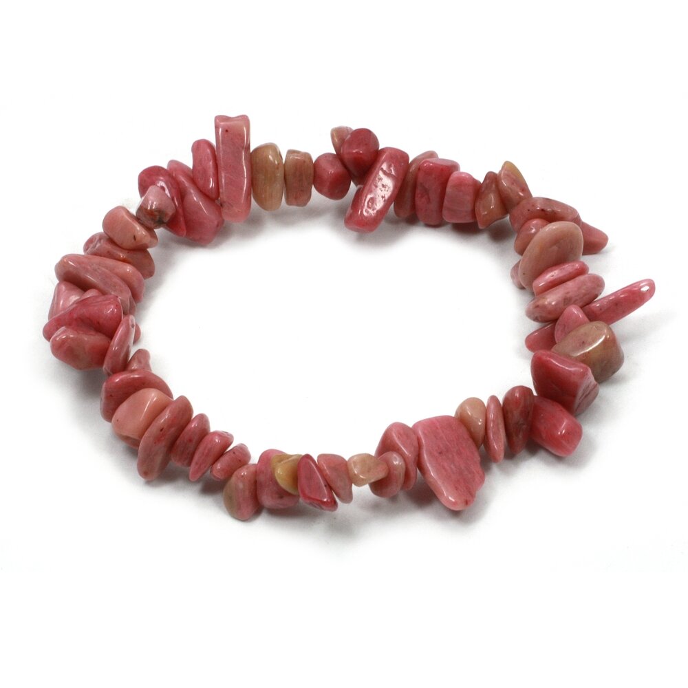 Rhodonite Gemstone Chip Bracelet