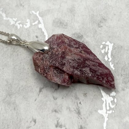 Rhodonite Healing Crystal 925 Silver Pendant ~35mm