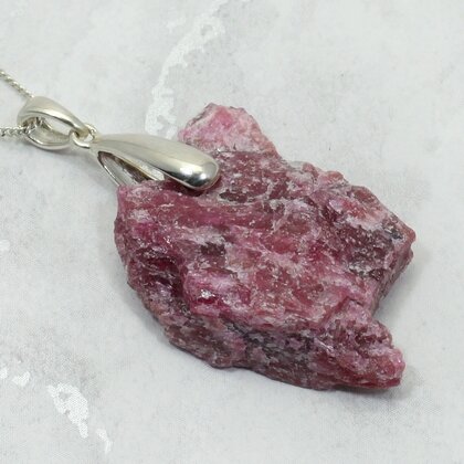 Rhodonite Healing Crystal 925 Silver Pendant ~40mm