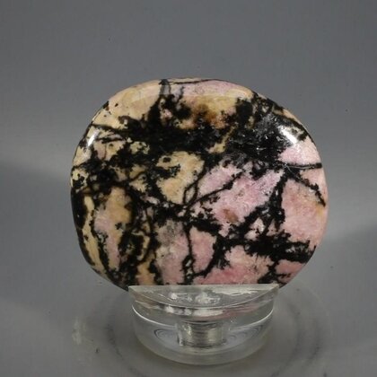 Rhodonite Polished Flat Tumblestone ~44mm