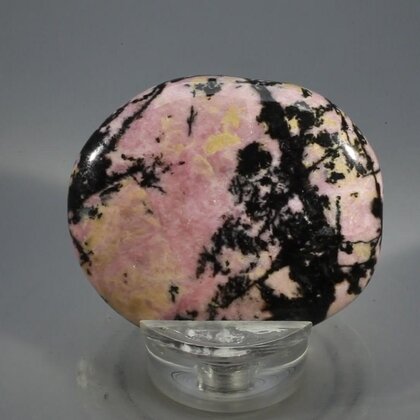 Rhodonite Polished Flat Tumblestone ~46mm