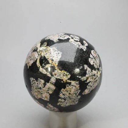 Rhodonite Snowflake Crystal Sphere  ~51mm