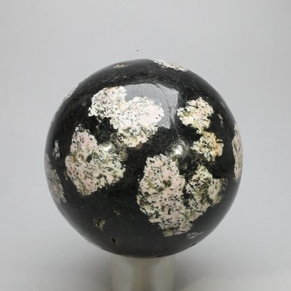 Rhodonite Snowflake Crystal Sphere  ~55mm