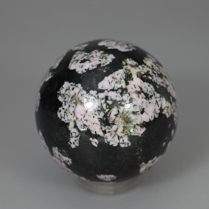 Rhodonite Snowflake Crystal Sphere  ~5cm