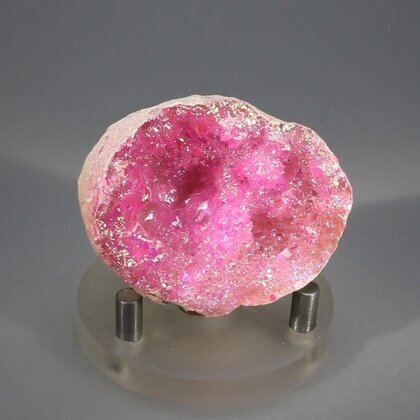 Rose Aura Quartz Geode ~46x38mm