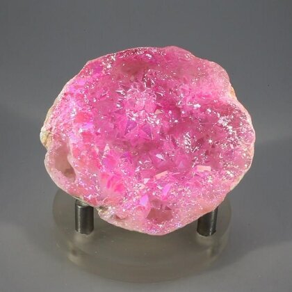 Rose Aura Quartz Geode ~52x47mm