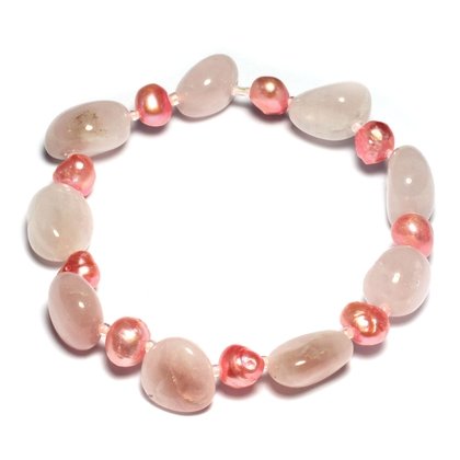 Rose Quartz & Freshwater Pearl Bracelet