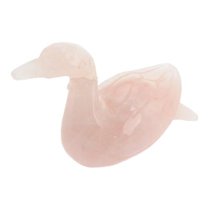 Rose Quartz Carved Crystal Duck (Large)