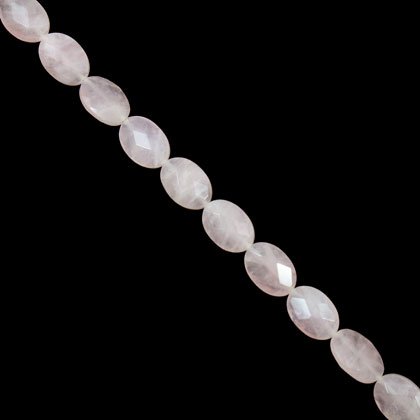 Rose Quartz Crystal Beads - 14mm Facet Oval