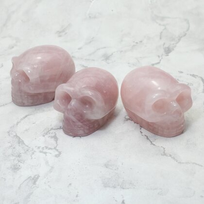 Rose Quartz Crystal Skull ~5cm