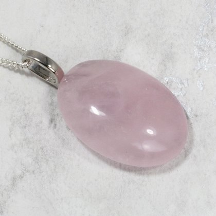 Rose Quartz Gemstone Pendant  ~27mm