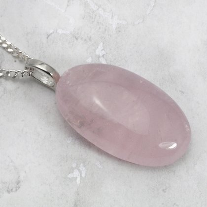 Rose Quartz Gemstone Pendant  ~32mm