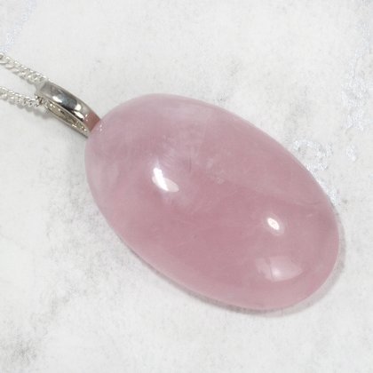 Rose Quartz Gemstone Pendant  ~34mm