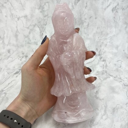 Rose Quartz Kwan Yin ~19.5cm