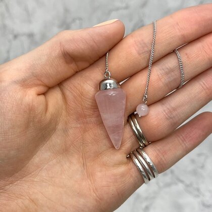 Rose Quartz Long Drop Pendulum