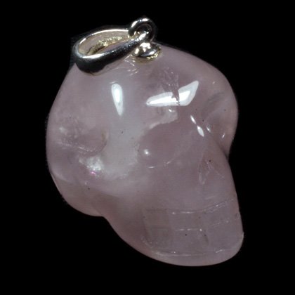 Rose Quartz Skull Pendant ~ 24mm