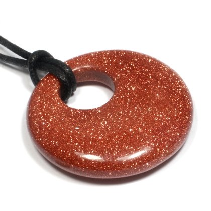 Red Goldstone Donut Necklace 'Prosperity'