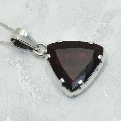 Rubellite 925 Silver Faceted Pendant ~18mm