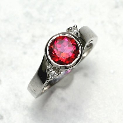 Rubellite Ring in 9ct White Gold