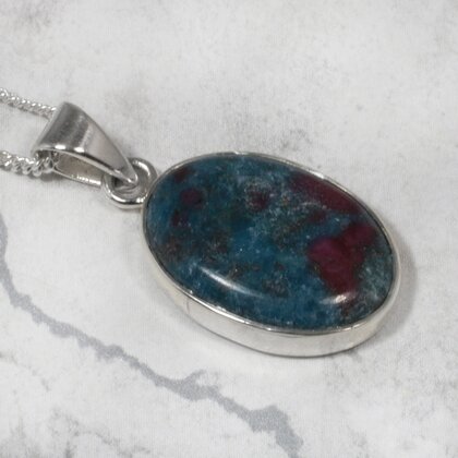 Ruby Kyanite 925 Silver Pendant ~22mm