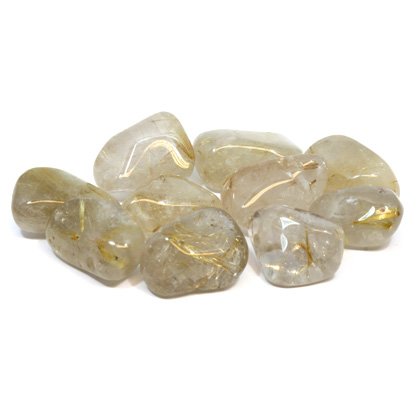 Rutilated Quartz Drilled Tumble Stone