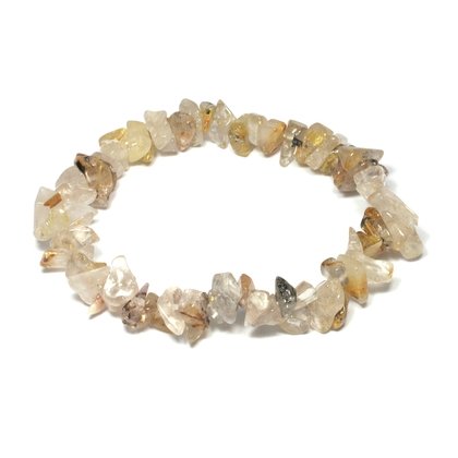 Rutilated Quartz Gemstone Chip Bracelet