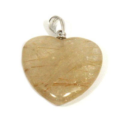 Rutilated Quartz Heart Pendant