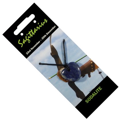 Sagittarius Birthstone Necklace - Sodalite Donut Pendant On Adjustable Black Cord