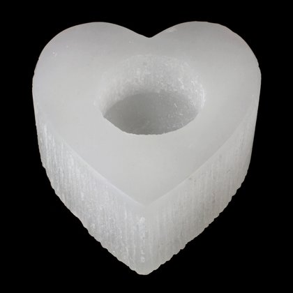 Selenite Heart Tealight Candle Holder