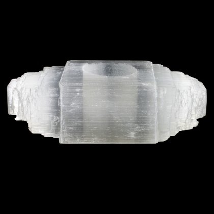 Selenite Rough Log Tea Light Holder