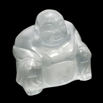 Selenite Sitting Buddha Statue