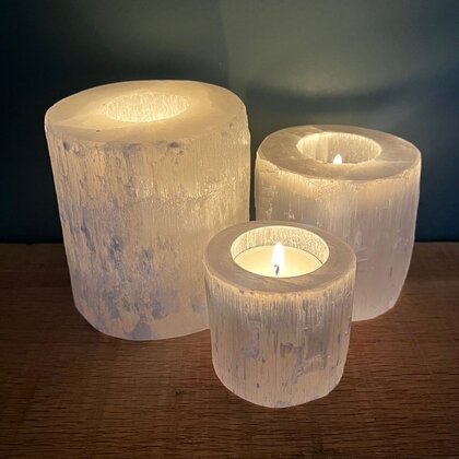 Selenite Tealight Candle Holder