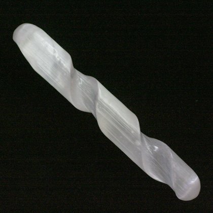 Selenite Twisted Crystal Massage Wand (Small)