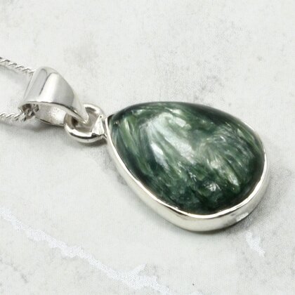Seraphinite 925 Silver Pendant ~17mm