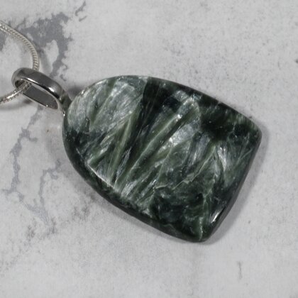 Seraphinite Gemstone Pendant ~28mm
