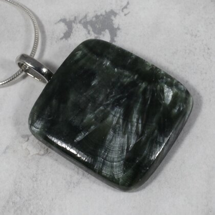 Seraphinite Gemstone Pendant ~29mm