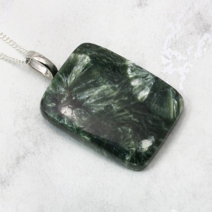 Seraphinite Gemstone Pendant ~31mm