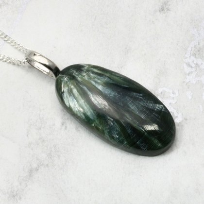 Seraphinite Gemstone Pendant ~31mm